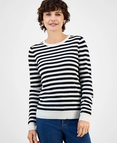 Charter Club Women's Even Stripe 100% Cashmere Sweater, Macy's Exclusive