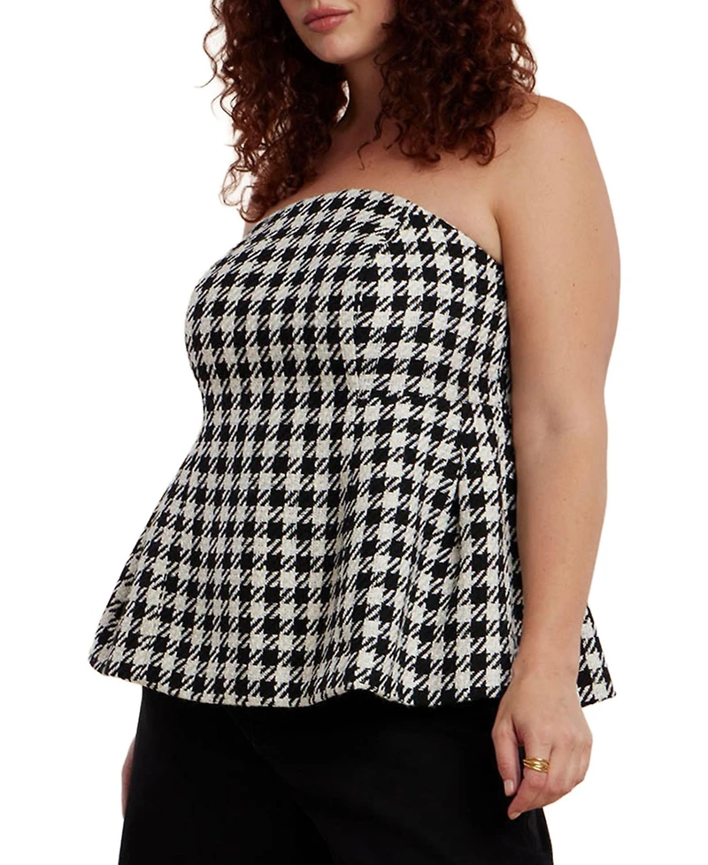 Eloquii Women's Plus Houndstooth Bustier
