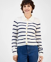 Charter Club Women's Cashmere Stripe Button-Front Cardigan, Macy's Exclusive