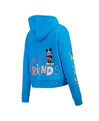 Freeze Max Women's Blue Mickey Friends Best Cropped Pullover Hoodie