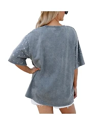 Gameday Couture Women's Gray Tcu Horned Frogs On the Ball Oversized T-Shirt