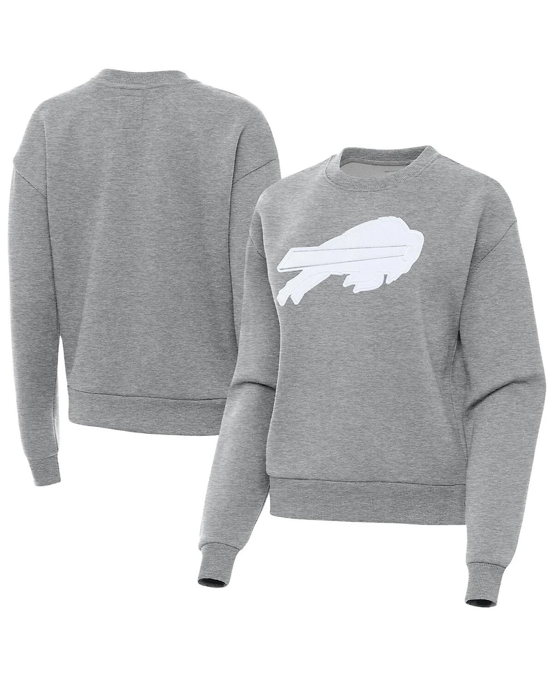 Antigua Women's Heather Gray Buffalo Bills Victory Pullover Sweatshirt