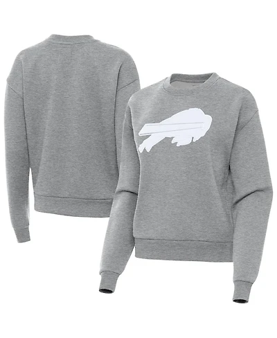 Antigua Women's Heather Gray Buffalo Bills Victory Pullover Sweatshirt