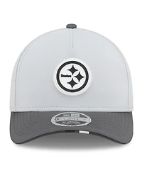 New Era Men's Gray/Graphite Pittsburgh Steelers 2025 Nfl Training Camp A-Frame 9FORTY Adjustable Hat