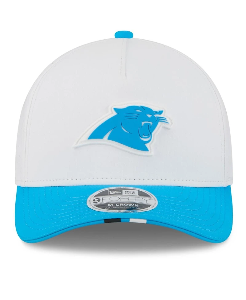 New Era Men's White/Blue Carolina Panthers 2025 Nfl Training Camp A-Frame 9FORTY Adjustable Hat