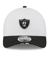 New Era Men's White/Black Las Vegas Raiders 2025 Nfl Training Camp A-Frame 9FORTY Adjustable Hat