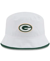 New Era Men's White Green Bay Packers 2025 Nfl Training Camp Stretch Bucket Hat
