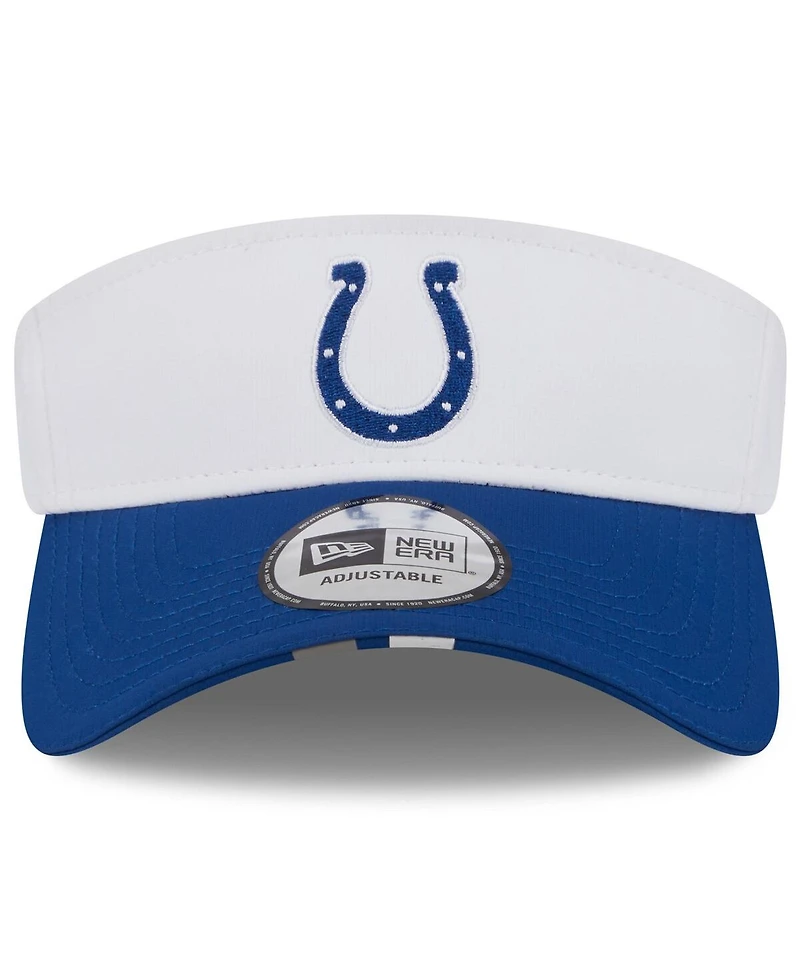 New Era Men's White/Royal Indianapolis Colts 2025 Nfl Training Camp Adjustable Visor Hat