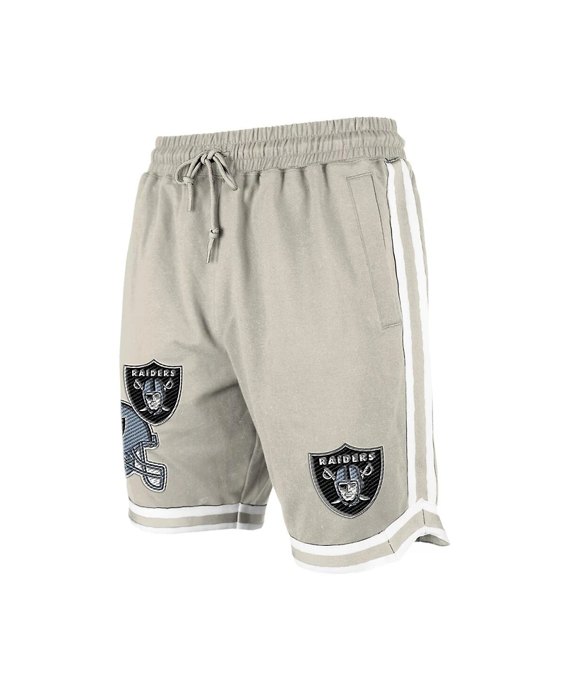 New Era Men's Light Beige Las Vegas Raiders Stone Multi Patch Shorts