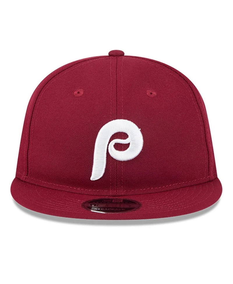 New Era Men's Maroon Philadelphia Phillies Baseball Hall of Fame Retro Crown 9FIFTY Adjustable Hat