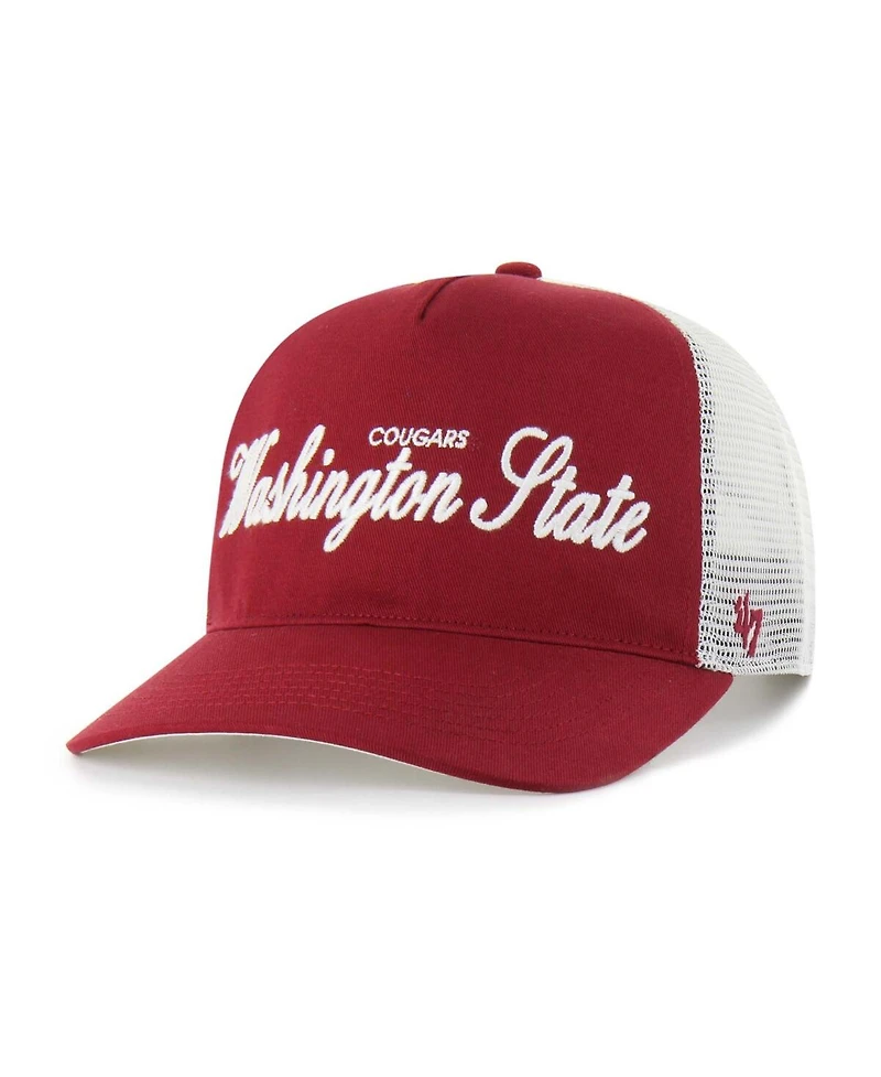 '47 Brand Men's and Women's Crimson Washington State Cougars Contemporary Basics Foundation Trucker Hitch Adjustable Hat