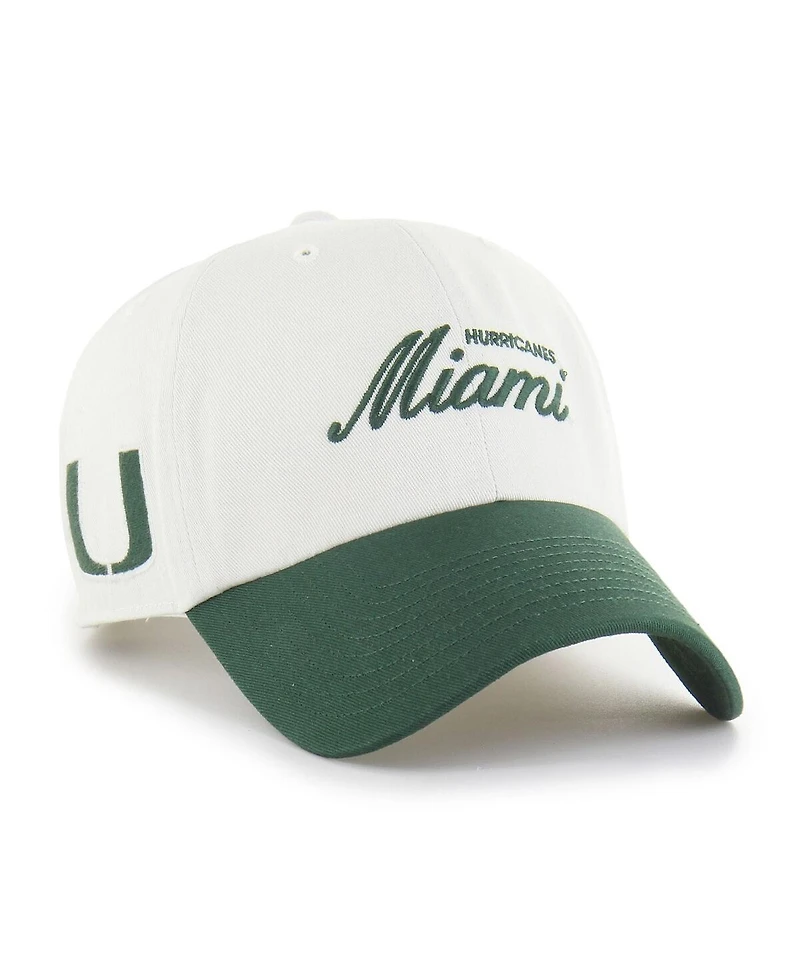 '47 Brand Men's White Miami Hurricanes Contemporary Basics Foundation Clean Up Adjustable Hat