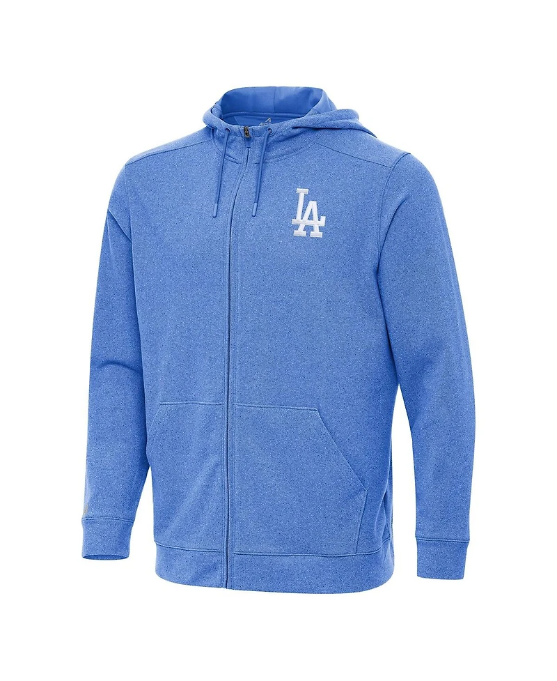 Antigua Men's Heather Royal Los Angeles Dodgers Effortless Full-Zip Hooded Jacket