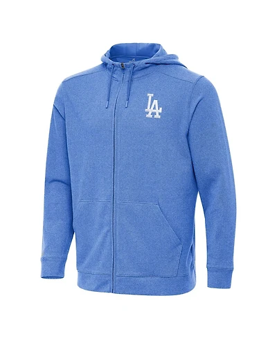 Antigua Men's Heather Royal Los Angeles Dodgers Effortless Full-Zip Hooded Jacket