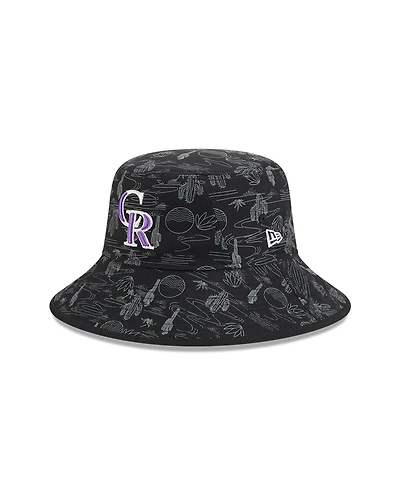 New Era Big Boys and Girls Black Colorado Rockies 2025 Spring Training All Over Print Bucket Hat