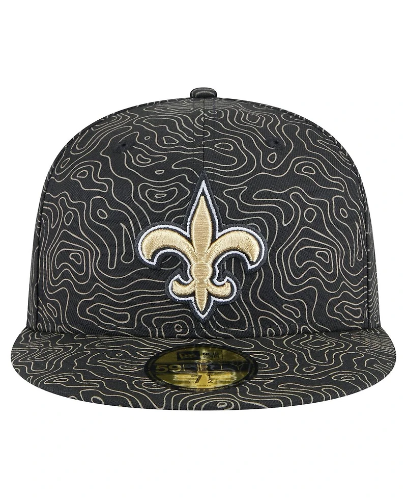 New Era Men's Black New Orleans Saints Geo 59FIFTY Fitted Hat