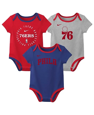Nike Baby Boys and Girls Philadelphia 76ers 3-Pack Bodysuit Set