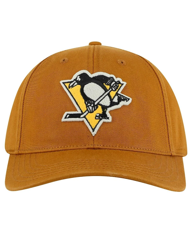 American Needle Men's Tan Pittsburgh Penguins Hepcat Washed Twill Adjustable Hat