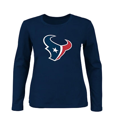 Fanatics Women's Navy Houston Texans Plus Long Sleeve T-Shirt
