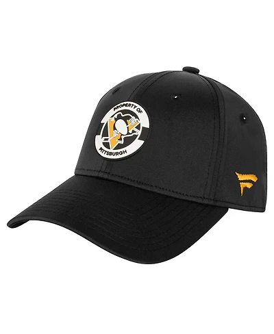 Fanatics Big Boys and Girls Black Pittsburgh Penguins Authentic Pro Training Camp Stretch Fit Hat