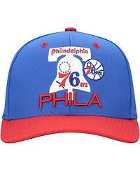 Mitchell & Ness Men's Royal Philadelphia 76ers All In 2.0 Pro Crown Snapback Hat