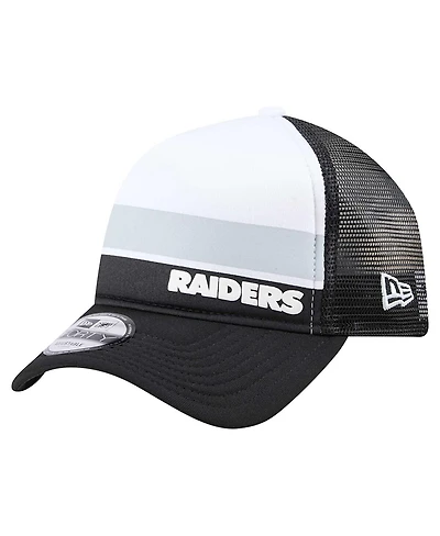 New Era Big Boys and Girls Black Las Vegas Raiders Sport Night Color Block 9FORTY A-Frame Trucker Adjustable Hat