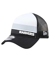 New Era Big Boys and Girls Black Las Vegas Raiders Sport Night Color Block 9FORTY A-Frame Trucker Adjustable Hat