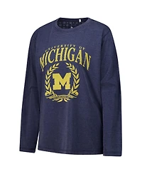 Pressbox Women's Navy Michigan Wolverines Chandler Olive Leaf Arch Long Sleeve T-Shirt