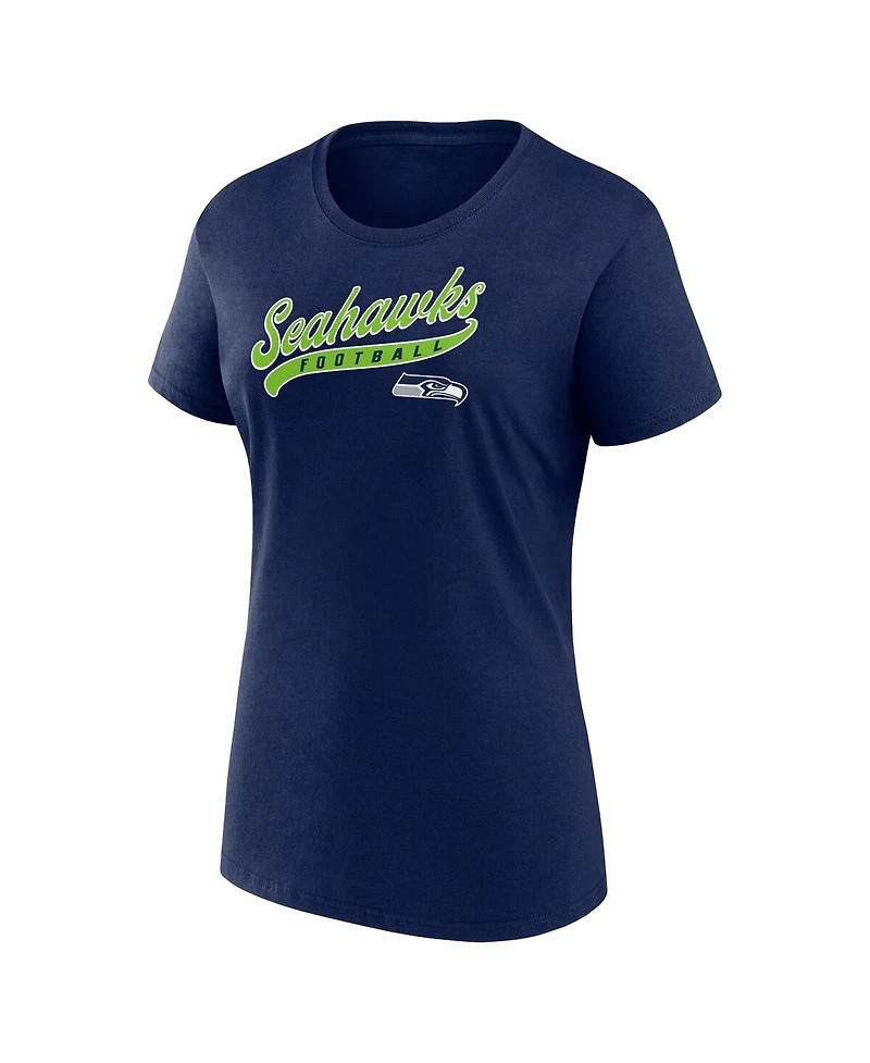 Fanatics Women's College Navy Seattle Seahawks Start to Finish T-Shirt and Shorts Combo Pack