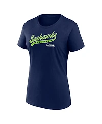 Fanatics Women's College Navy Seattle Seahawks Start to Finish T-Shirt and Shorts Combo Pack
