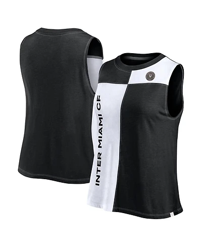 Fanatics Women's Black Inter Miami Cf Script Color Block Tank Top