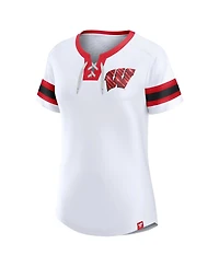 Fanatics Women's White Wisconsin Badgers Iconic Athena T-Shirt