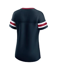 Fanatics Women's True Navy Houston Texans Lace-Up Bling T-Shirt