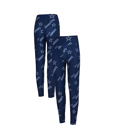 Concepts Sport Women's Navy Dallas Cowboys Breakthrough Allover Print Knit Sleep Leggings