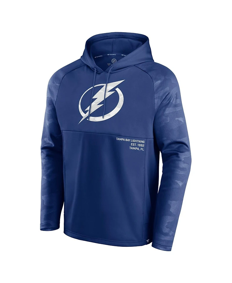 Fanatics Men's Blue Tampa Bay Lightning Shade Defender Raglan Pullover Hoodie