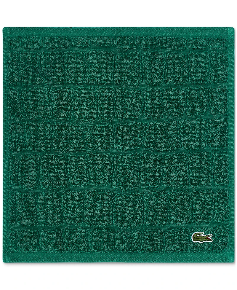 Lacoste Home Heritage Croc Scale Cotton Washcloth, 13" x