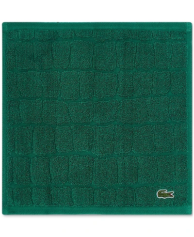 Lacoste Home Heritage Croc Scale Cotton Washcloth, 13" x