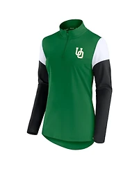 Fanatics Women's Green Oregon Ducks Block Party Quarter-Zip Top