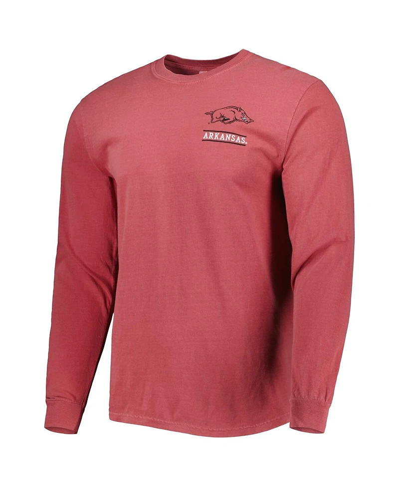 Image One Men's Cardinal Arkansas Razorbacks Circle Campus Scene Long Sleeve T-Shirt