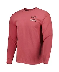 Image One Men's Cardinal Arkansas Razorbacks Circle Campus Scene Long Sleeve T-Shirt