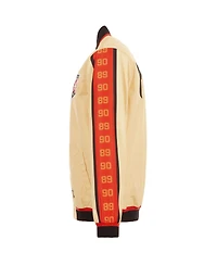 Jh Design Men's Tan Detroit Pistons 2024/25 City Edition Full-Zip Nylon Bomber Jacket