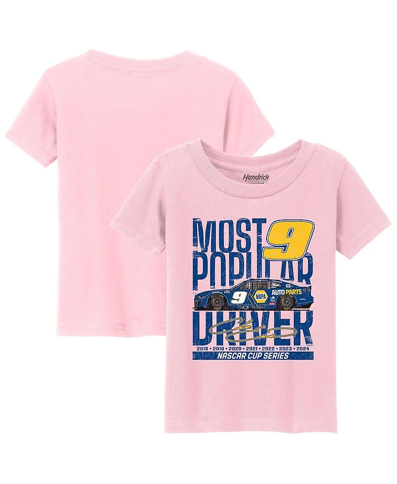 Hendrick Motorsports Team Collection Girls Toddler Light Pink Chase Elliott Car T-Shirt