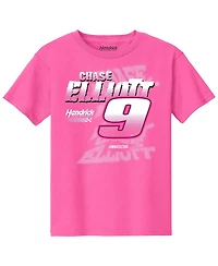 Hendrick Motorsports Team Collection Big Girls Pink Chase Elliott Car T-Shirt