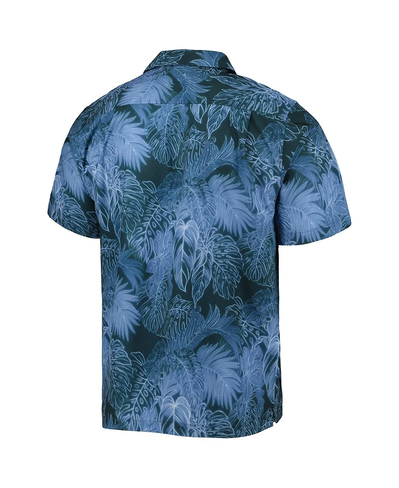 Tommy Bahama Men's Navy Syracuse Orange Coast Luminescent Fronds IslandZone Button-Up Camp Shirt