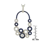 Suzy Levian New York Suzy Levian Sterling Silver Sapphire Multi-Circle Center Stone Pendant