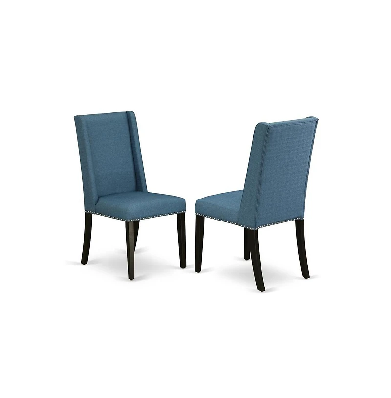 East West Furniture 5-Pc Dining Set Included 4 Dining chairs Upholstered Nails Head Seat and Stylish Chair Back and Rectangular Dining room Table with