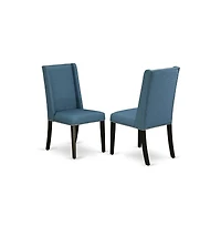 East West Furniture 5-Pc Dining Set Included 4 Dining chairs Upholstered Nails Head Seat and Stylish Chair Back and Rectangular Dining room Table with