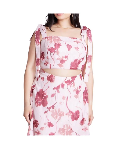 Eloquii Women's Plus Floral Crop Top