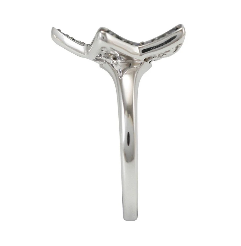Suzy Levian New York Sterling Silver & Created White Sapphire Star Ring