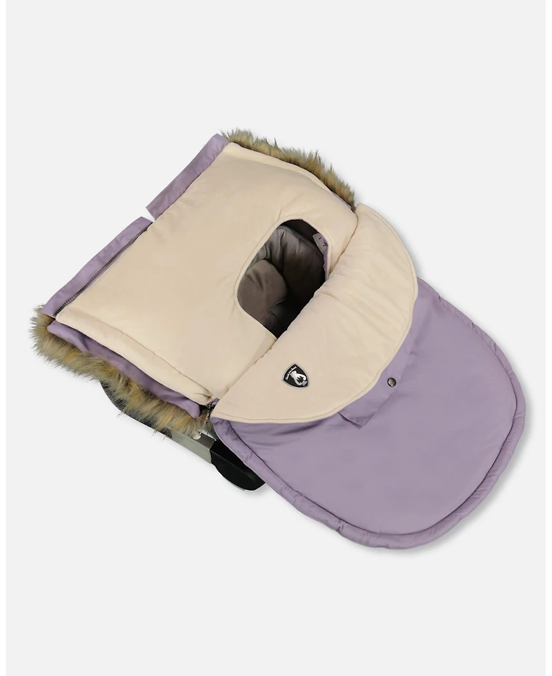 Deux par Deux Baby Girl Bunting Bag Designed for Car Seat and Stroller Purple Gray - Baby